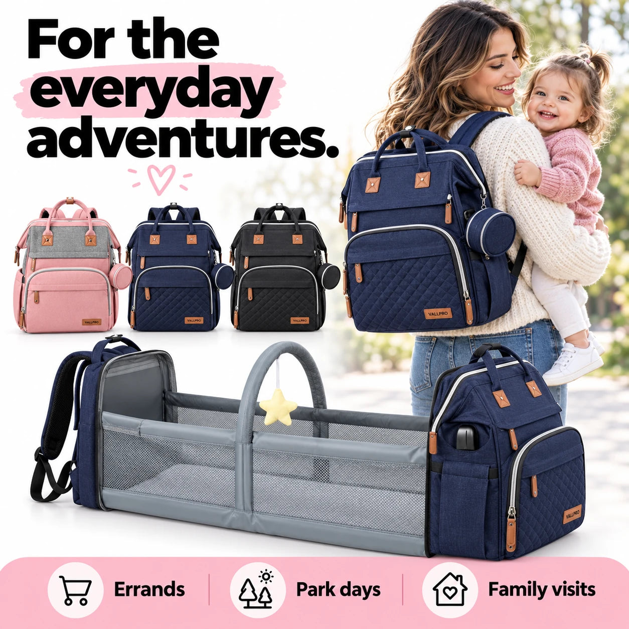 From the front door to family visits. VALLPRO backpack demonstration