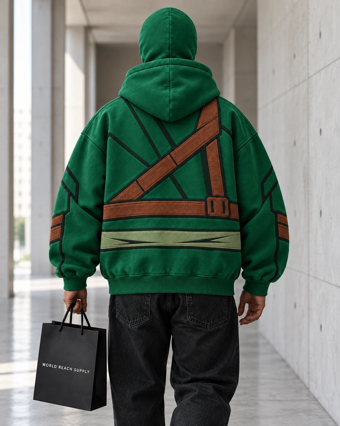 Green elemental hoodie styled