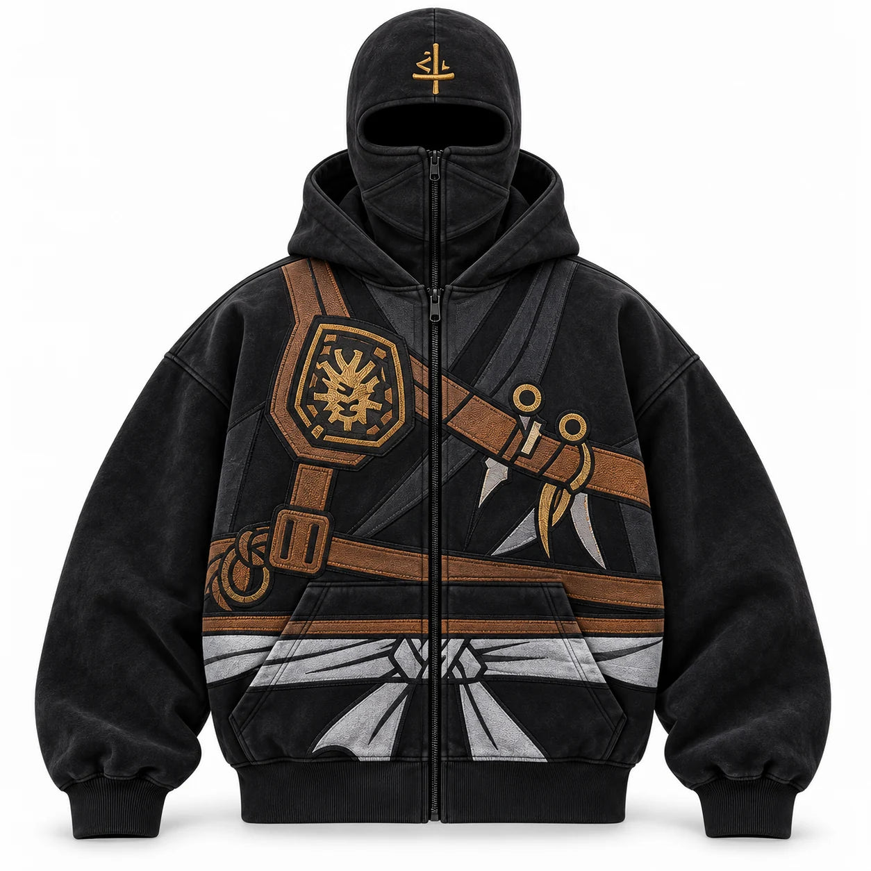 Black elemental hoodie front