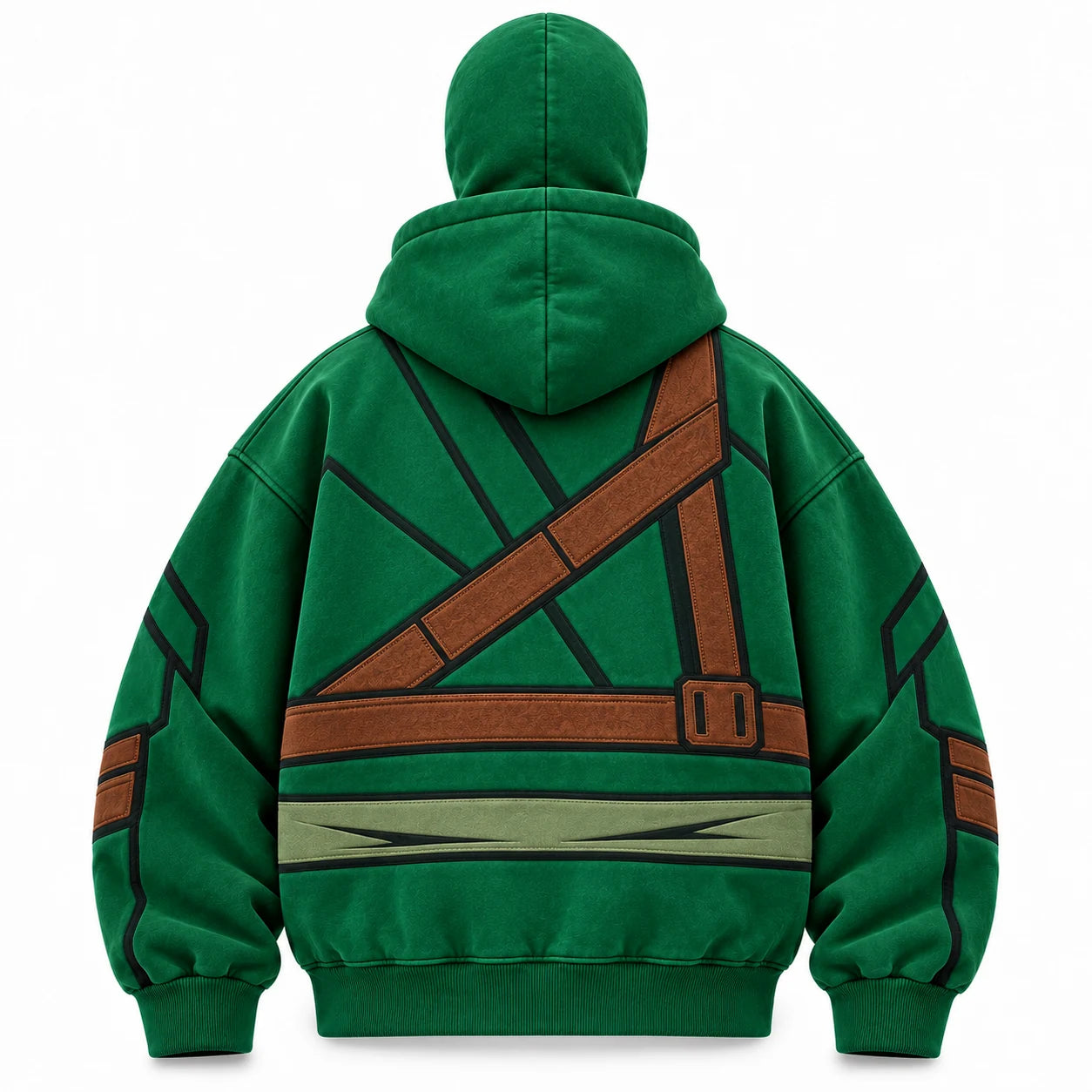 Green elemental hoodie back