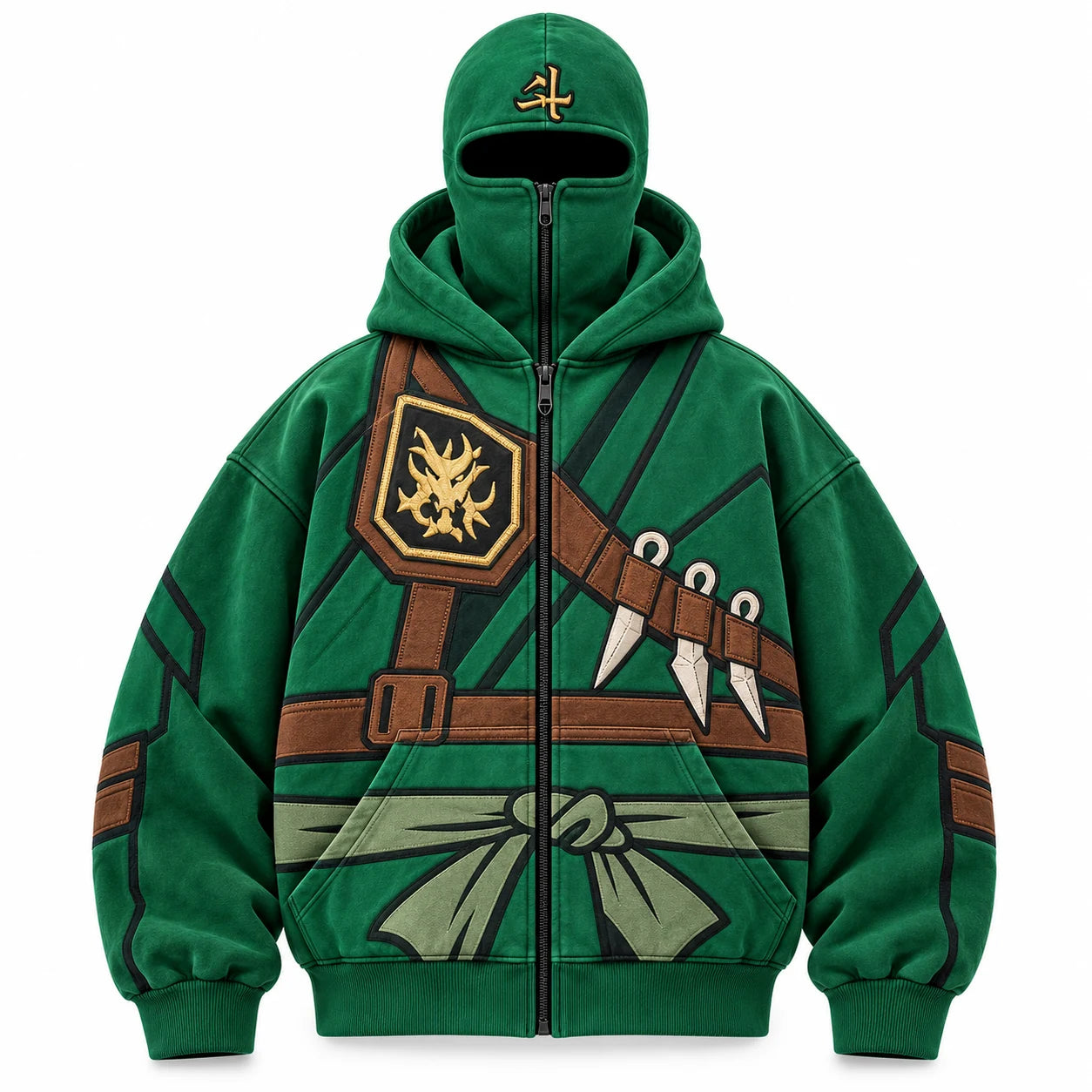 Green elemental hoodie front