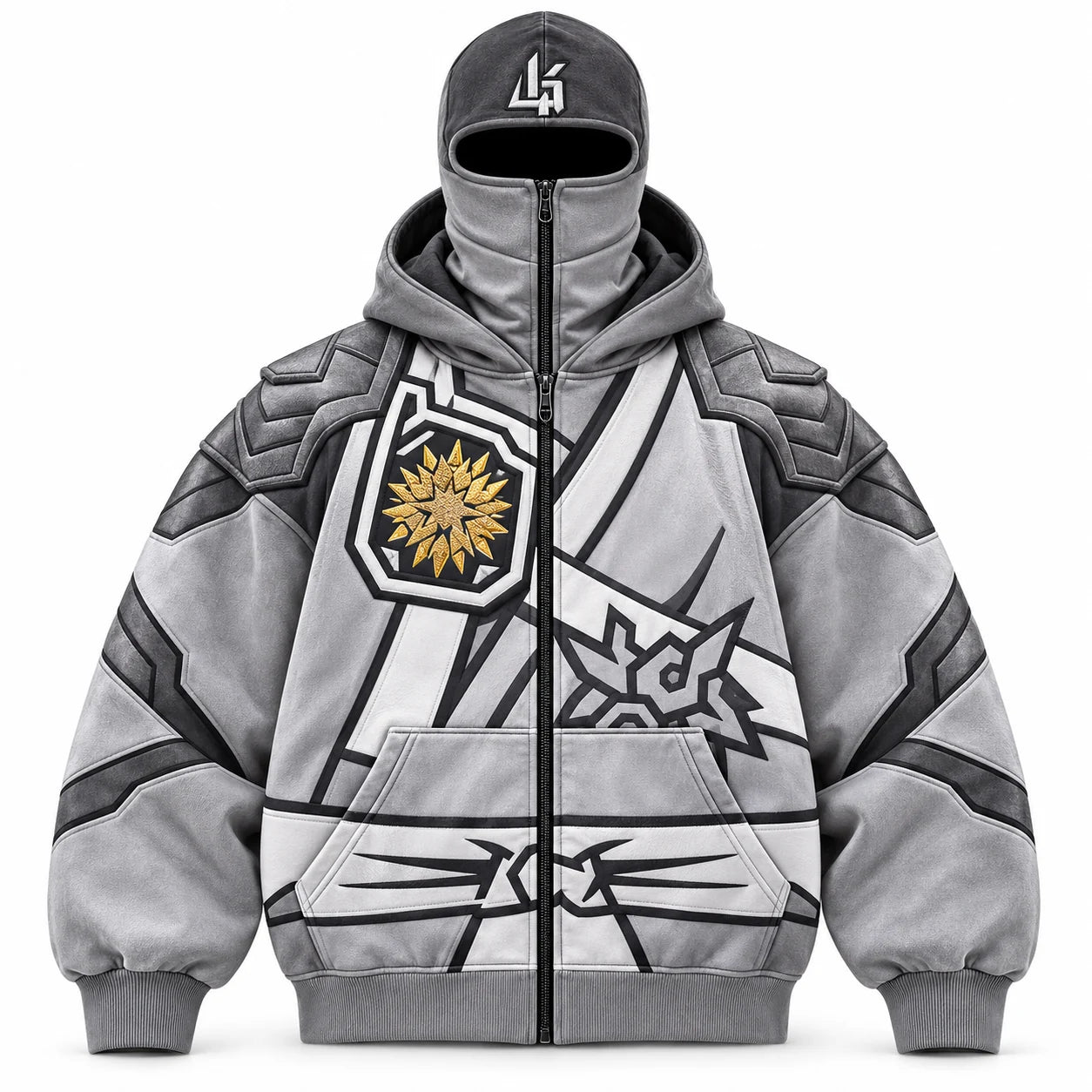 Silver elemental hoodie front